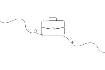 Obraz premium Continuous line drawing of a professional business briefcase symbol