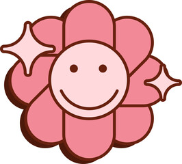 Groovy Face with Sparkles