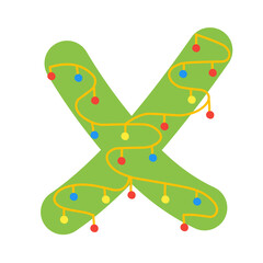 Christmas alphabet letters with lights