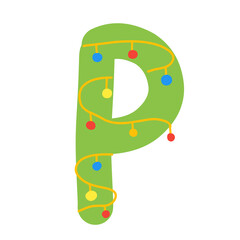 Christmas alphabet letters with lights