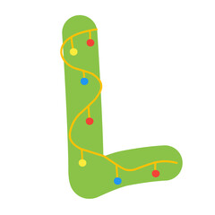 Christmas alphabet letters with lights