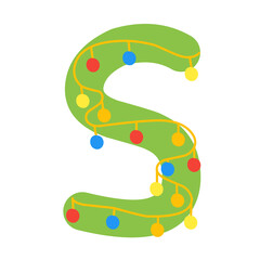 Christmas alphabet letters with lights