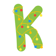 Christmas alphabet letters with lights