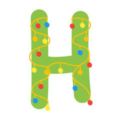 Christmas alphabet letters with lights