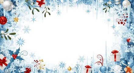 Winter wonderland holiday frame festive season graphic design cheerful environment decorative viewpoint celebration concept for seasonal greetings and invitations