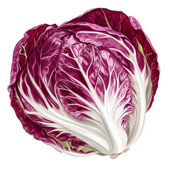 Obraz premium Radicchio Watercolor Clipart PNG, Transparent Background