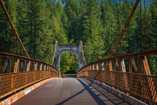 Old Alexandra Bridge features historic architecture over Fraser river