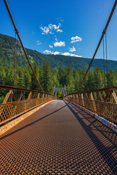 Old Alexandra Bridge features historic architecture over Fraser river