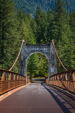 Old Alexandra Bridge features historic architecture over Fraser river