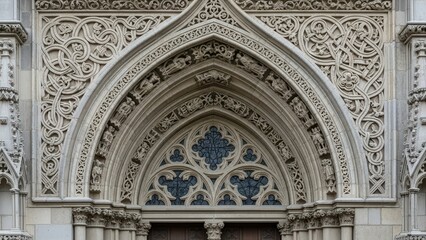 Gothic architecture: ornate stone archway with intricate carvings