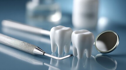 Dental hygiene tools and models show equipment for oral care practice