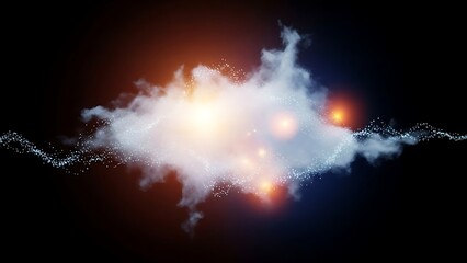 “soft glowing cloud explosion, dreamy light burst, atmospheric luminous mistexplosion of fire