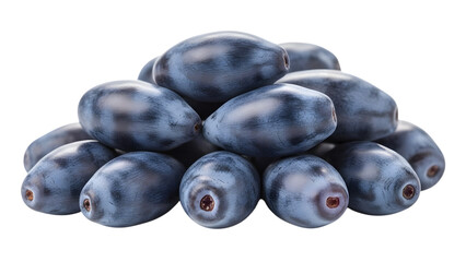 Pile of honeysuckle berries isolated on transparent background
