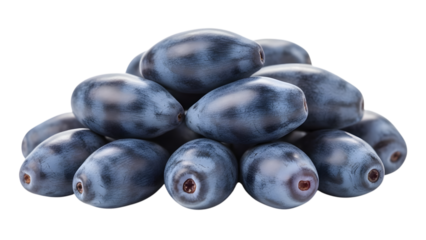 Pile of honeysuckle berries isolated on transparent background