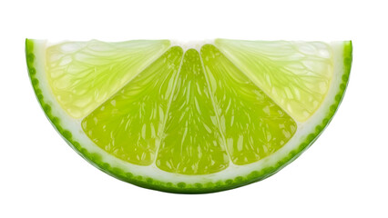 Lime slice detailed close up isolated on transparent background