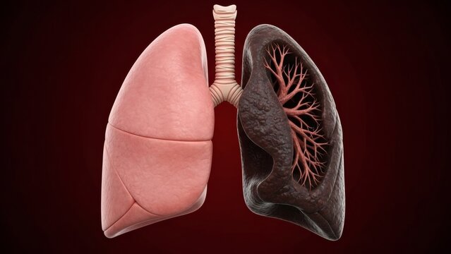 Lung Health Contrast Clean vs Smokers Lungs in Vivid Detail.