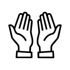 Obraz premium vector hands raised in prayer icon, dua concept