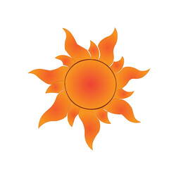 Stylized orange sun icon