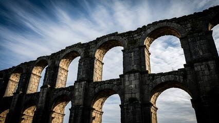 Ancient Roman Aqueduct Arches Volubilis Morocco