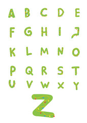 set of christmas alphabet with lights