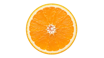 Fresh orange slice cutout isolated on transparent background