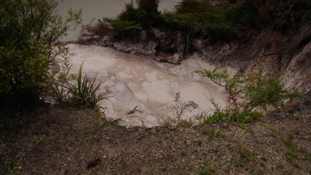 Mud pool at Orakei Korako Geothermal Park and Cave