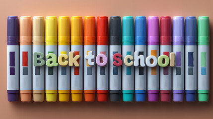 Flat lay colorful markers with caps for each stationery art supplies creativity design generated ai