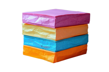 Stack of Colorful Paper Napkins on Black Backdrop Party Supplies D cor Festive Textured Creative