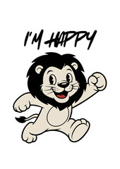 UN  CUCCIOLO DI LEONE SIMPATICO E FELICE