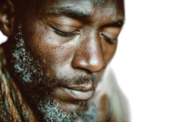 Captivating Portrait of Contemplative Man Deep in Thought Showing Wisdom Experience Age and