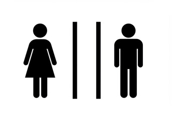 Gender neutral restroom sign isolated on white background