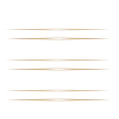 Set of Glowing Golden Horizontal Divider Lines with Light Effect
