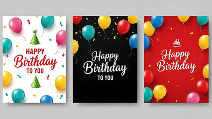 Celebrate birthdays with festive designs and colorful balloons, perfect for invitations, greeting cards, and joyful birthday wishes on social media posts