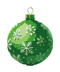 green christmas ball with muster texture vector graphic design