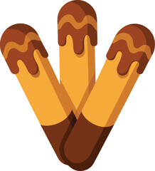 Vector illustration of delicious chocolate ice cream cone dessert