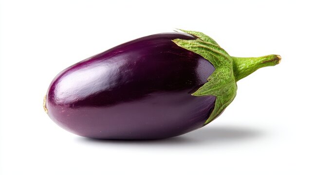 Minimal product photography: one eggplant on a clean white backdrop