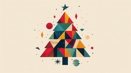Geometric minimalist Christmas poster