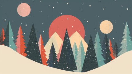 Geometric minimalist Christmas poster