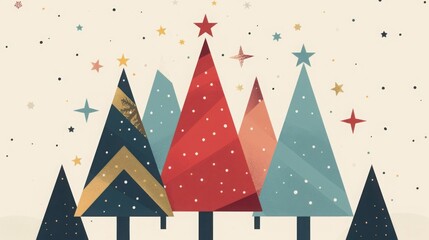 Geometric minimalist Christmas poster