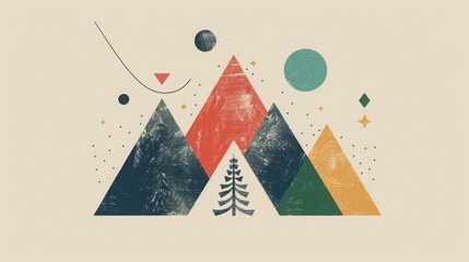 Geometric minimalist Christmas poster
