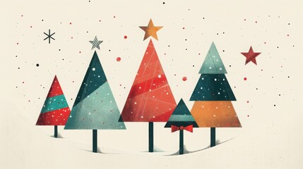 Geometric minimalist Christmas poster