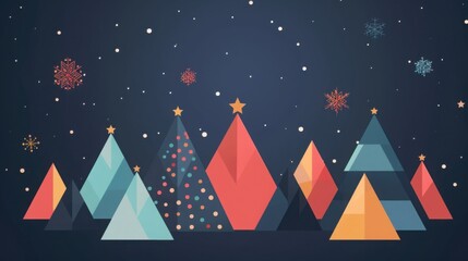 Geometric minimalist Christmas poster