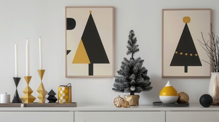 Geometric minimalist Christmas poster