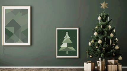 Geometric minimalist Christmas poster