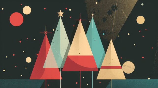 Geometric minimalist Christmas poster