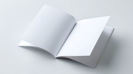 Minimalist half-folded A4 brochure mockup on a white surface