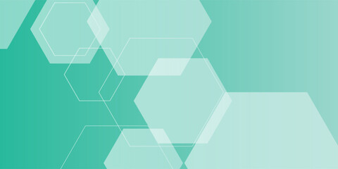 Mint green hexagon pattern background looks like honeycomb vector illustration modern graphic lighting effect.