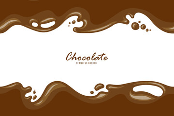 Chocolate splash vector seamless border