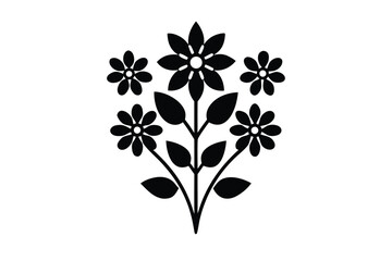 mini floral pattern vector icon silhouette