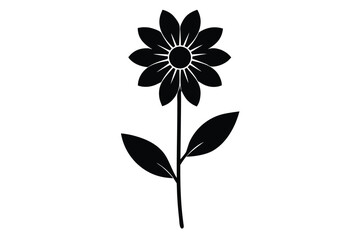 flower with stem vector icon silhouette